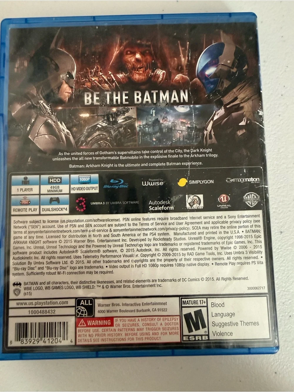 Batman: Arkham Knight - Black Game Case